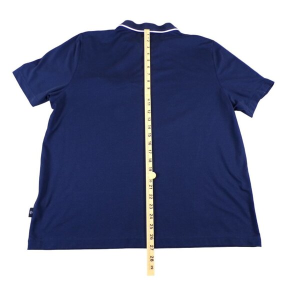TED BAKER LONDON Galton Tipped Cotton Blend Polo Navy - size 6 (2XL) #519 - Picture 9 of 9